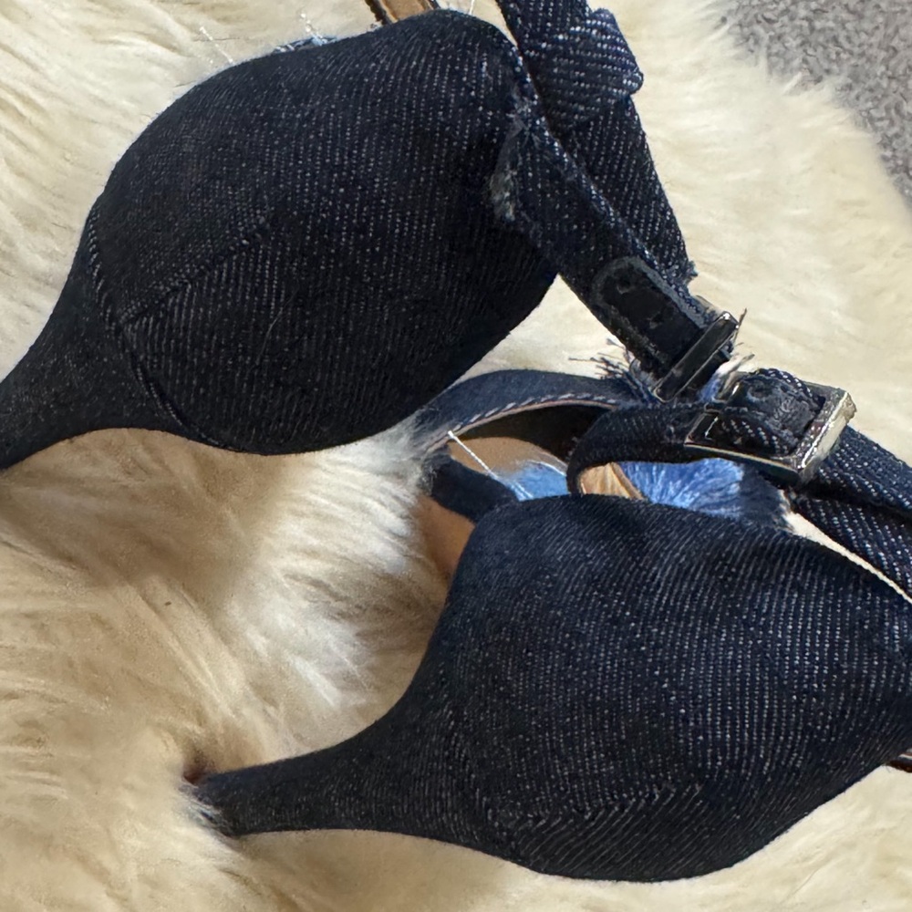 ANTONIO MELANI Navy and Light Blue Tassel Heels - Picture 4 of 6